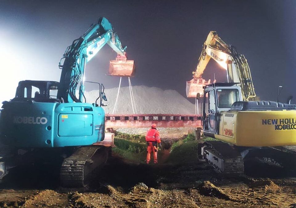 Bahnbaustelle im 24h Betrieb